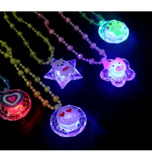 Kalung bercahaya anak-anak mainan warna-warni